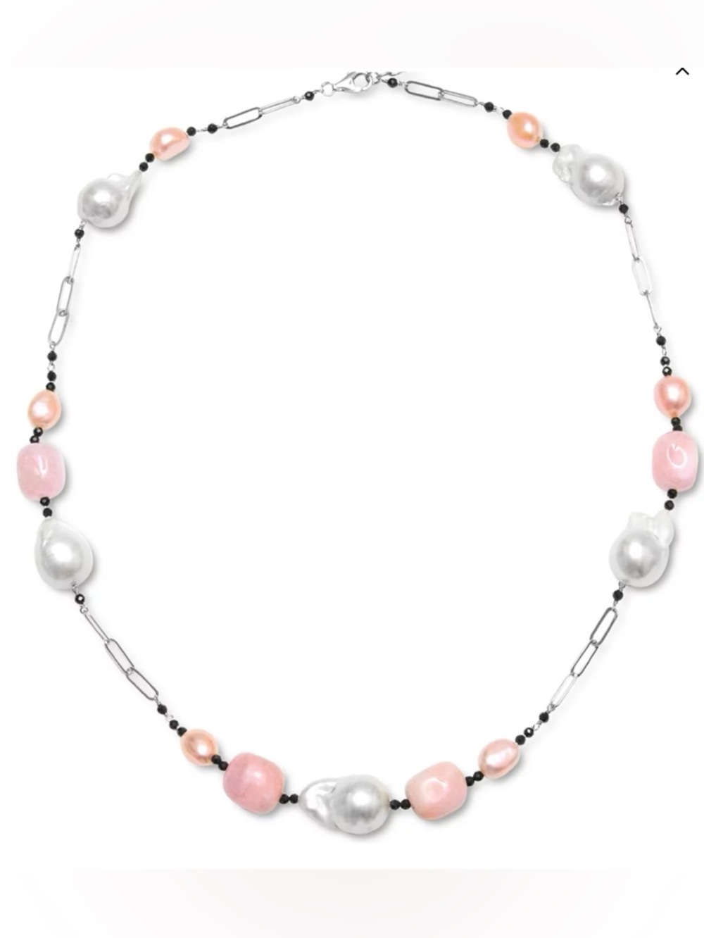 Macy’s Multi-Pearl & Multi-Gemstone Statement Necklace in Sterling Silver